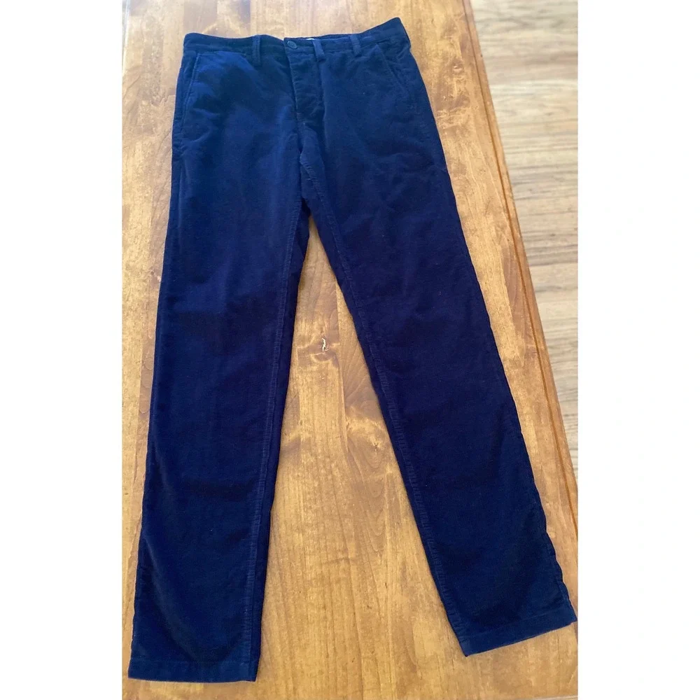 Norse Projects Aros Slim Corduroy Pant W30 L30 Navy Duca Visconti Italian Fabric